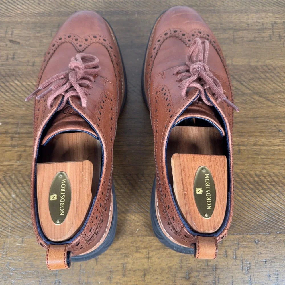 Cole Haan Shoes Mens 8M Brown Leather GrandEvolution Wingtip Oxford Business